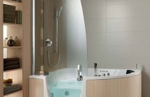 Дизайн угловой ванной комнаты